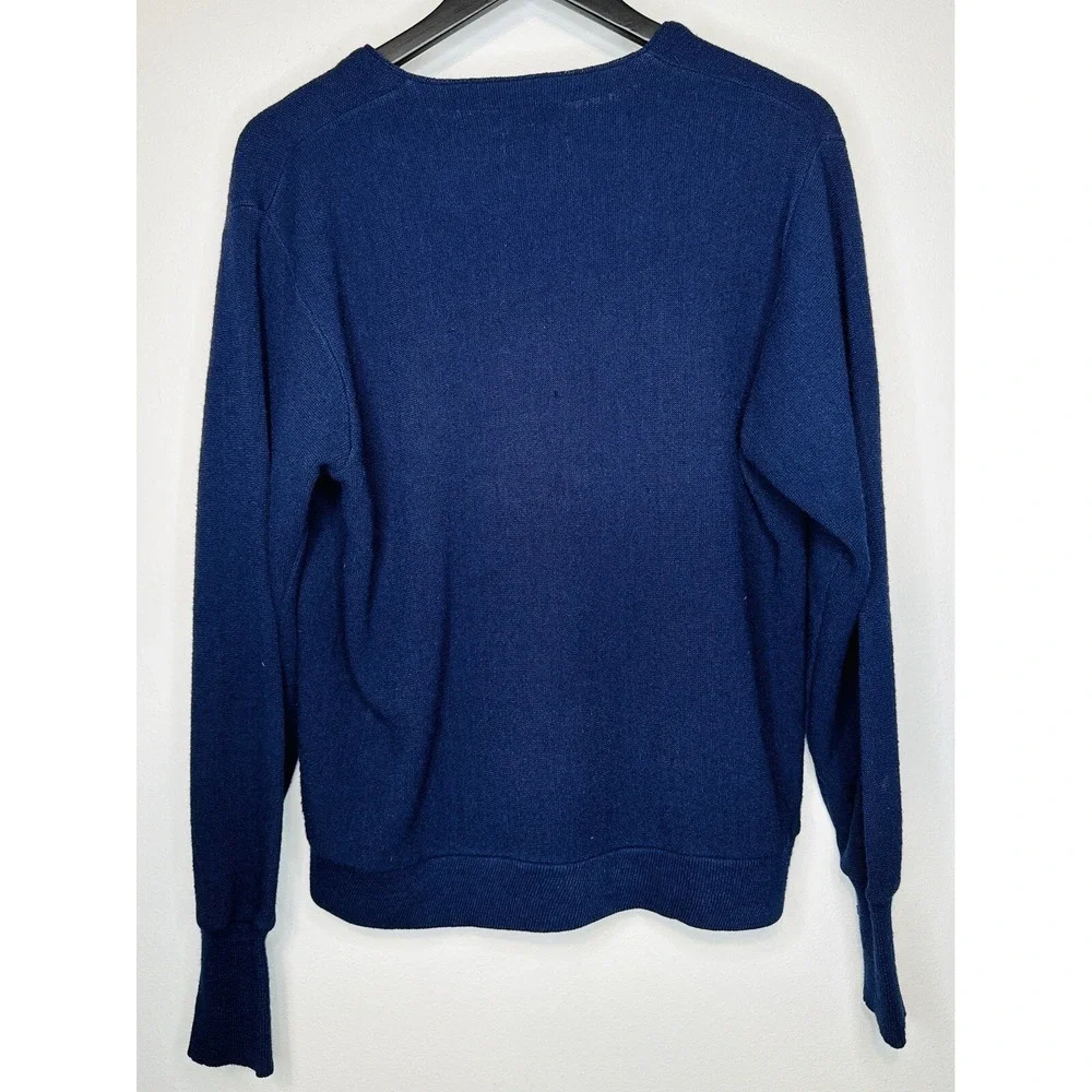 Vintage Lacoste Izod Cardigan Sweater Mens M Navy Blue Button Front Croc
